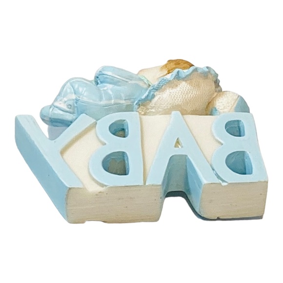 Baby Boy Three Resin Figurines Cake Toppers Baby Decor - Picture 12 of 14